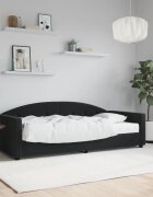 vidaXL Канапе с матрак черно 90x200 см кадифе