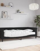 vidaXL Канапе с матрак черно 90x200 см кадифе