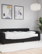 vidaXL Канапе с матрак черно 90x200 см кадифе