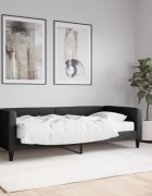 vidaXL Канапе с матрак черно 90x200 см плат