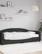 vidaXL Канапе с матрак черно 90x200 см плат