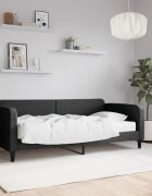 vidaXL Канапе с матрак черно 90x200 см плат