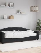 vidaXL Канапе с матрак черно 90x200 см плат