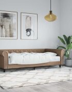 vidaXL Канапе с матрак капучино 90x200 см изкуствена кожа