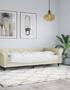 vidaXL Канапе с матрак кремаво 90x200 см изкуствена кожа