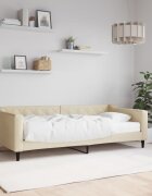 vidaXL Канапе с матрак кремаво 90x200 см плат