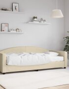 vidaXL Канапе с матрак кремаво 90x200 см плат