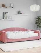 vidaXL Канапе с матрак розово 100x200 см кадифе