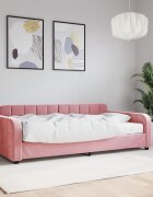 vidaXL Канапе с матрак розово 100x200 см кадифе