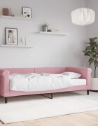 vidaXL Канапе с матрак розово 90x200 см кадифе