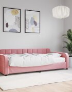 vidaXL Канапе с матрак розово 90x200 см кадифе