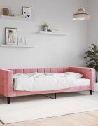 vidaXL Канапе с матрак розово 90x200 см кадифе