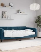 vidaXL Канапе с матрак синьо 100x200 см кадифе