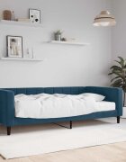 vidaXL Канапе с матрак синьо 100x200 см кадифе