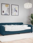 vidaXL Канапе с матрак синьо 100x200 см кадифе