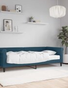 vidaXL Канапе с матрак синьо 90x200 см кадифе
