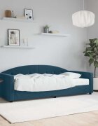 vidaXL Канапе с матрак синьо 90x200 см кадифе
