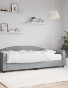 vidaXL Канапе с матрак светлосиво 100x200 см плат
