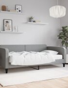 vidaXL Канапе с матрак светлосиво 100x200 см плат
