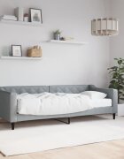 vidaXL Канапе с матрак светлосиво 80x200 см плат