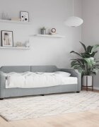 vidaXL Канапе с матрак светлосиво 90x190 см плат