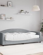 vidaXL Канапе с матрак светлосиво 90x190 см плат