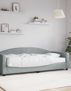 vidaXL Канапе с матрак светлосиво 90x200 см плат