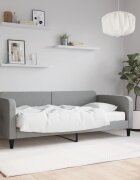 vidaXL Канапе с матрак светлосиво 90x200 см плат