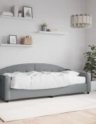 vidaXL Канапе с матрак светлосиво 90x200 см плат