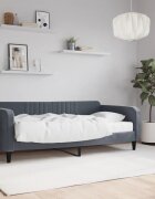 vidaXL Канапе с матрак тъмносив 90x190 см кадифе