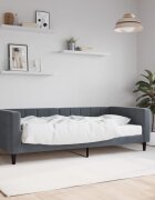 vidaXL Канапе с матрак тъмносив 90x190 см кадифе