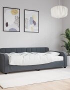 vidaXL Канапе с матрак тъмносив 90x190 см кадифе