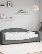 vidaXL Канапе с матрак тъмносиво 90x190 см плат
