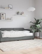 vidaXL Канапе с матрак тъмносиво 90x190 см плат
