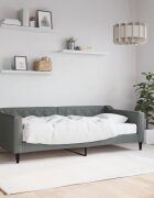 vidaXL Канапе с матрак тъмносиво 90x190 см плат