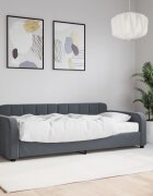 vidaXL Канапе с матрак тъмносиво 90x200 см кадифе