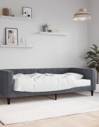vidaXL Канапе с матрак тъмносиво 90x200 см кадифе