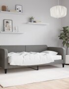 vidaXL Канапе с матрак тъмносиво 90x200 см плат