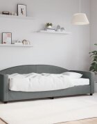 vidaXL Канапе с матрак тъмносиво 90x200 см плат