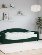 vidaXL Канапе с матрак тъмнозелено 90x200 см кадифе