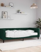 vidaXL Канапе с матрак тъмнозелено 90x200 см кадифе
