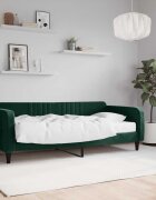vidaXL Канапе с матрак тъмнозелено 90x200 см кадифе