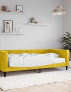 vidaXL Канапе с матрак жълто 100x200 см кадифе