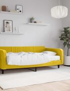 vidaXL Канапе с матрак жълто 100x200 см кадифе