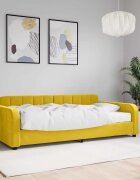vidaXL Канапе с матрак жълто 100x200 см кадифе