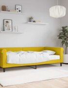 vidaXL Канапе с матрак жълто 100x200 см кадифе