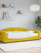 vidaXL Канапе с матрак жълто 100x200 см кадифе