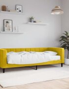 vidaXL Канапе с матрак жълто 80x200 см кадифе