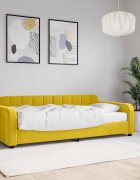 vidaXL Канапе с матрак жълто 90x200 см кадифе