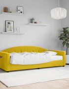 vidaXL Канапе с матрак жълто 90x200 см кадифе